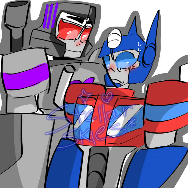Genderbend Megs and Optimus