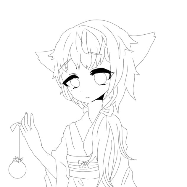 狐さんの線画☆