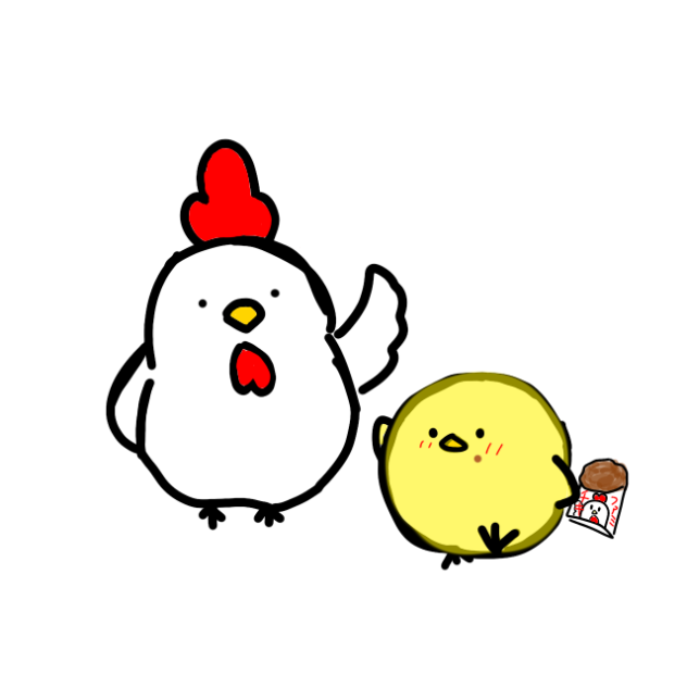 にわとり親子とファミチキ