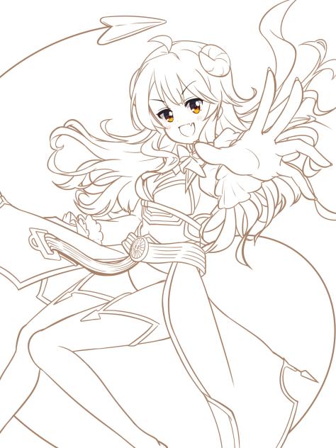 シャミ子 線画 - ibisPaint