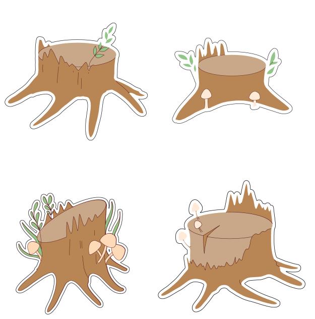 Tree stump Sticker