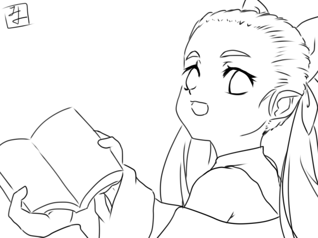 月光読書　ぬり絵