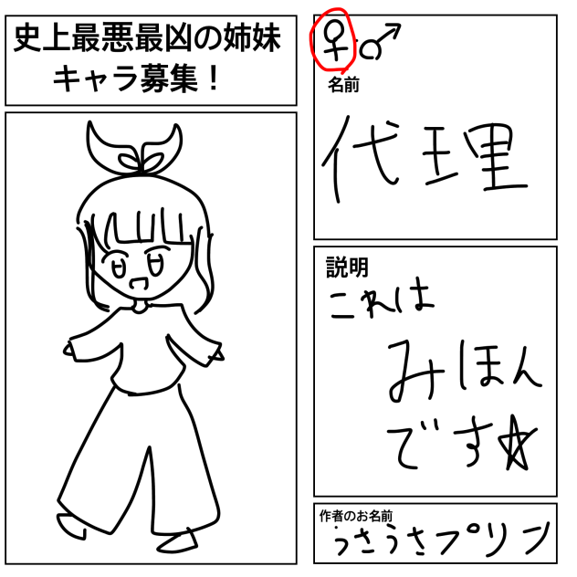キャラ募集の見本