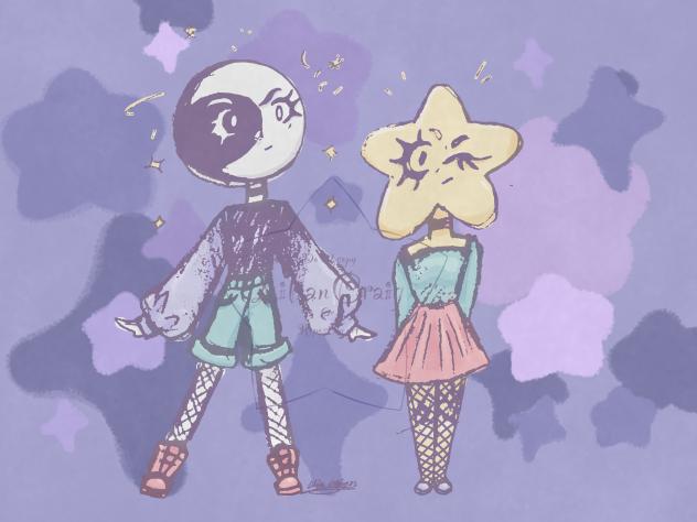 Moon and star