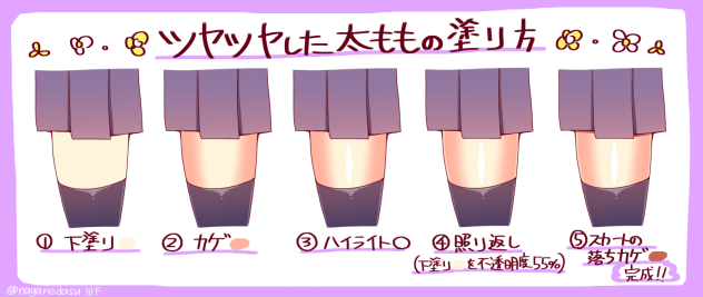 20190414ツヤツヤした太ももの塗り方