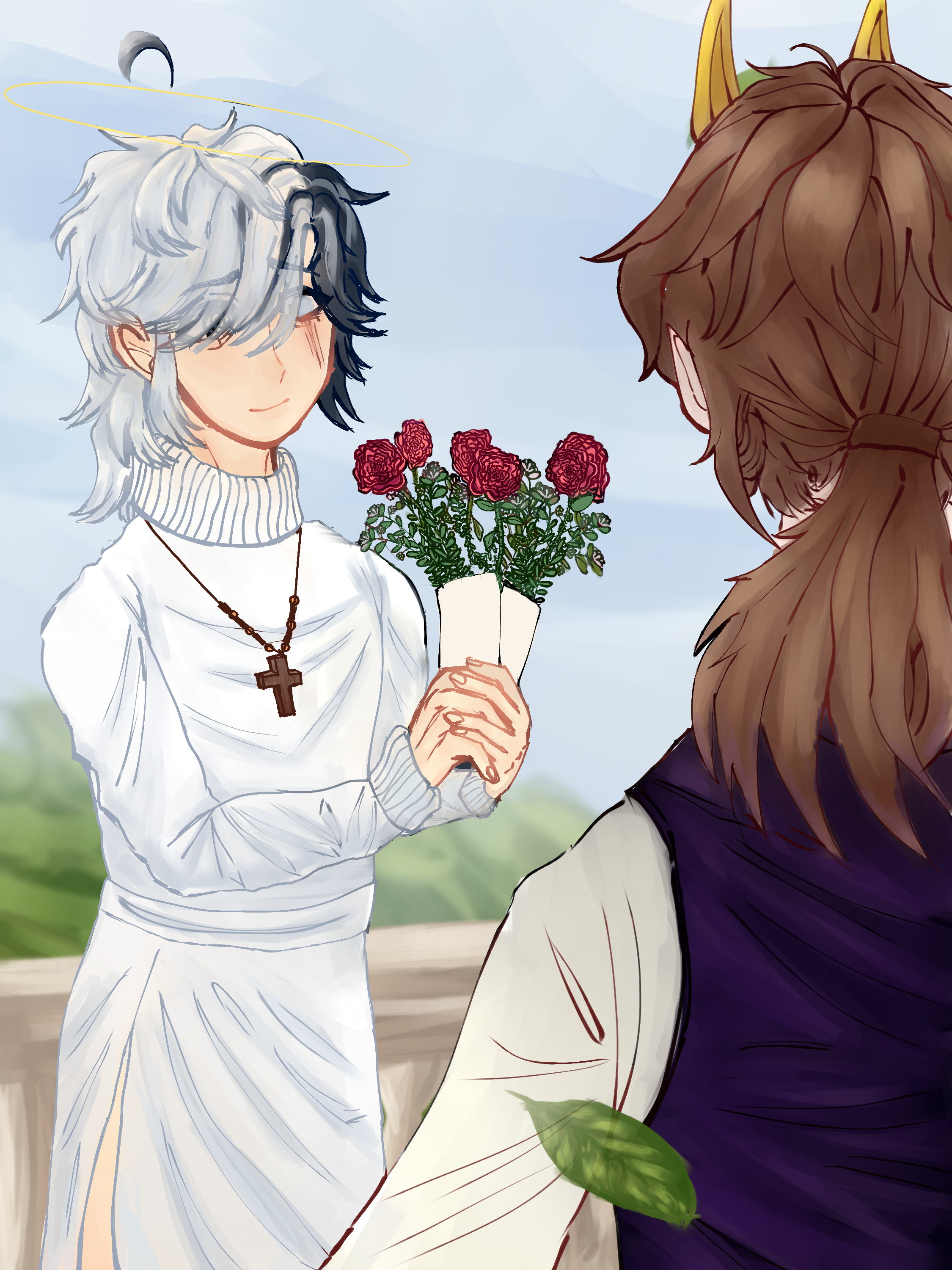 Rendezvous of an angel and a devil - ibisPaint