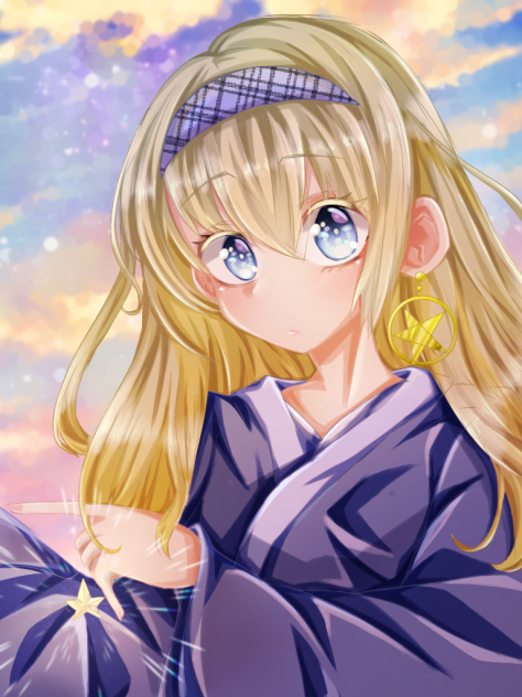 キラキラ光る(菜花するめさんの線画塗らせて頂きました)