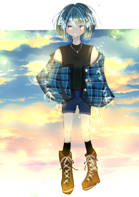 夕焼けに…