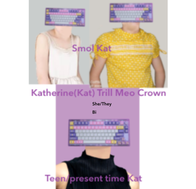 Kat but with her pronouns and sexuality