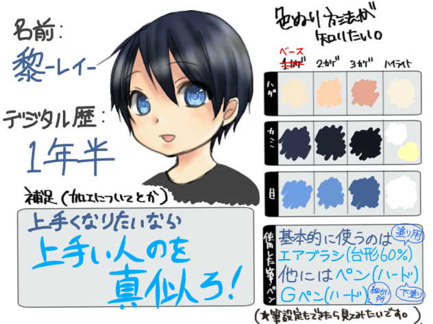 色の塗り方✩テンプレやってみた✩