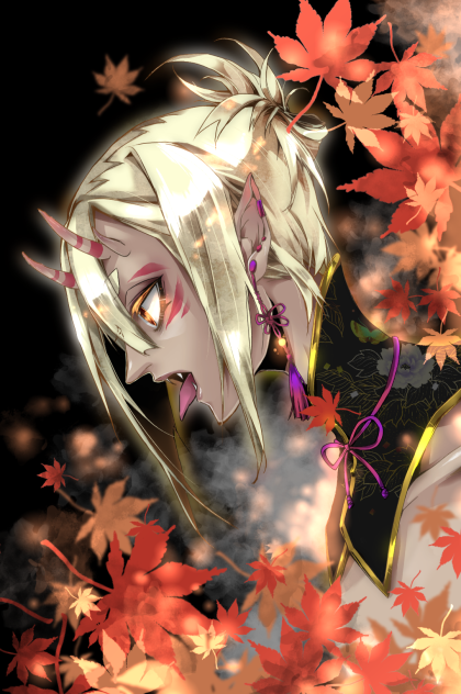 紅葉に埋もれる