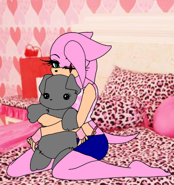Amy The HedgeHog Holding A Plush