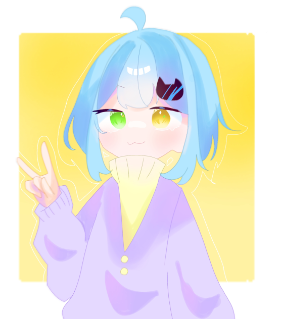 昔のイラストに流行りの加工付けてみた！