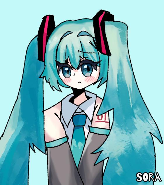 照れるミク