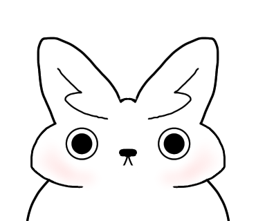 鼻と口の位置を高くしたうさぎを描きました