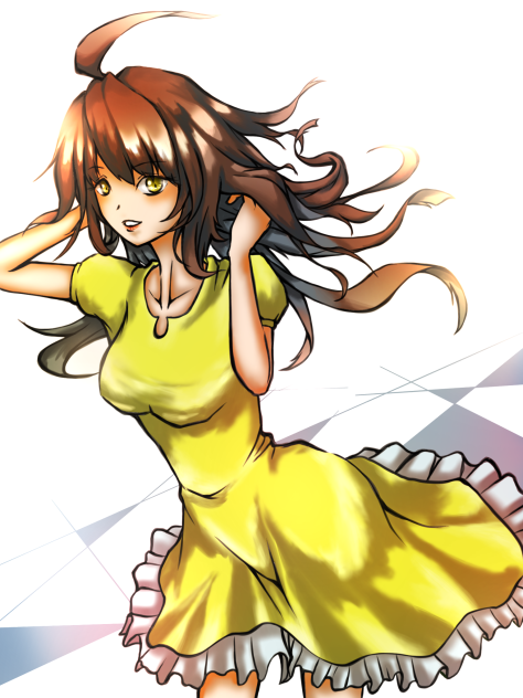 春風となびく髪と女の子