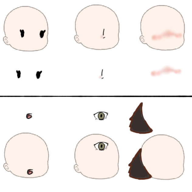 Gacha face and head things for AeD mod