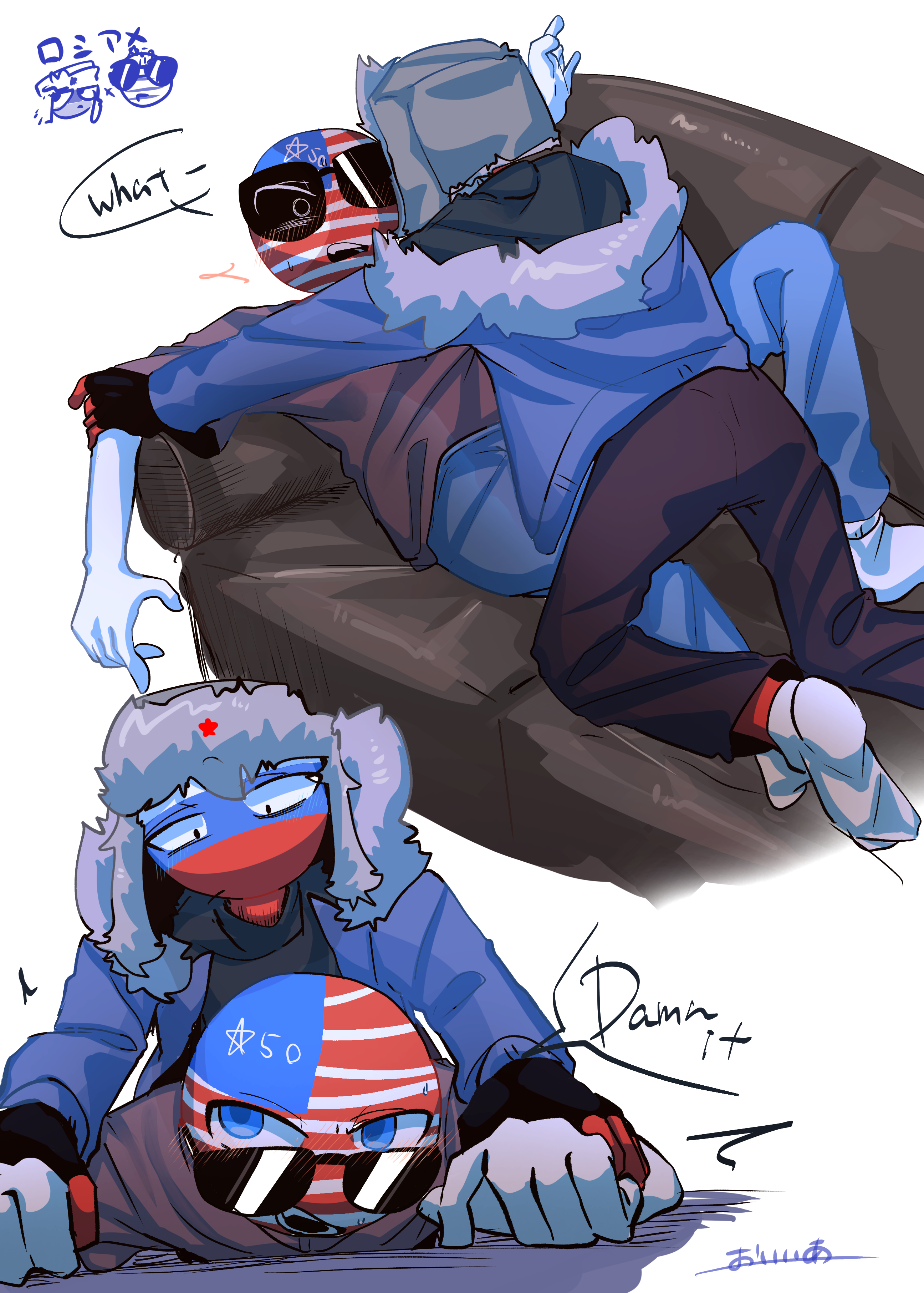ブルーリヴァード　絵画　フェイシズインケイマン 🇷🇺×🇺🇸 - ibisPaint