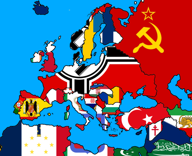 flag map of europe 1942