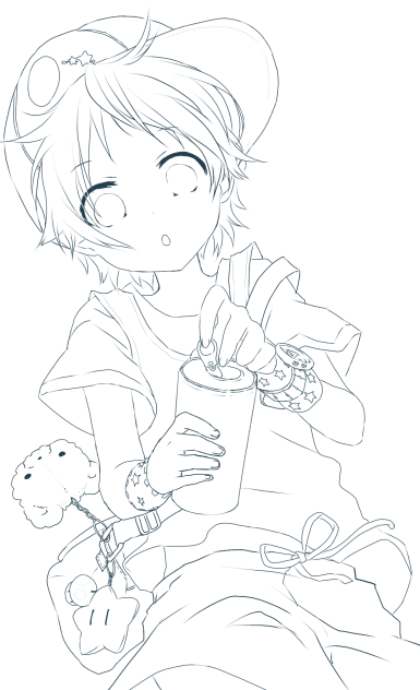 炭酸じゅーす(線画)