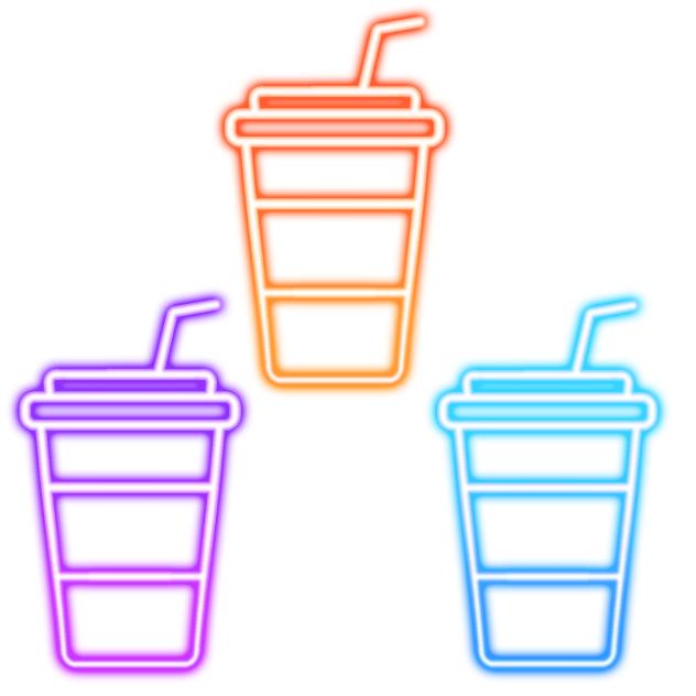 Drink neon icons