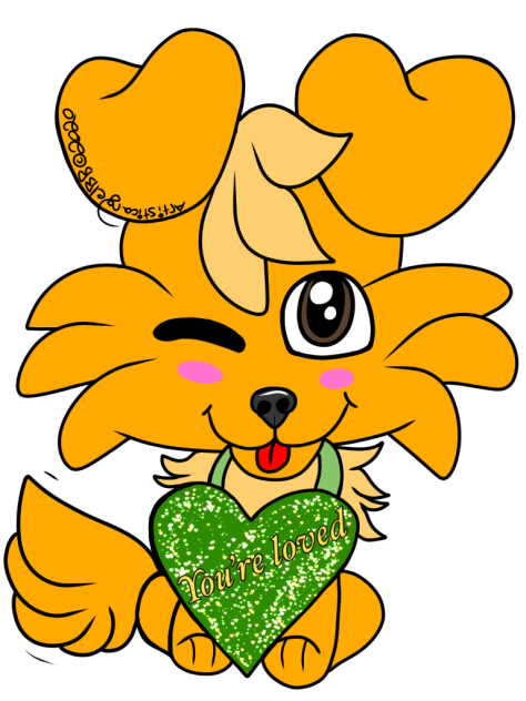 Orange Valentine’s Day Dog (You’re Loved