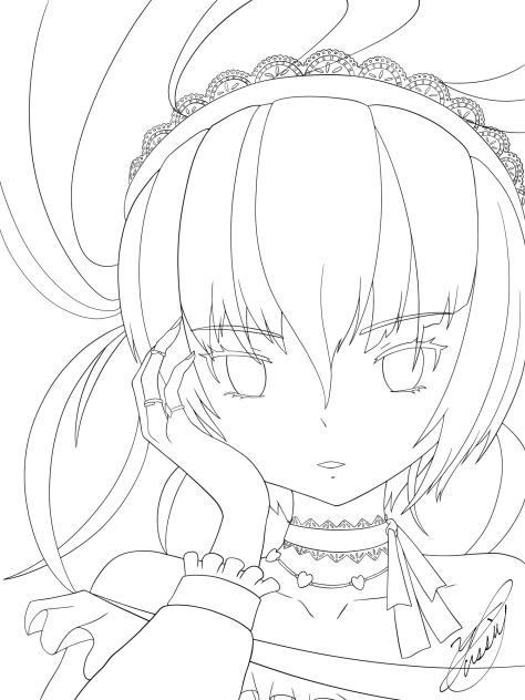fashion-conscious（線画）