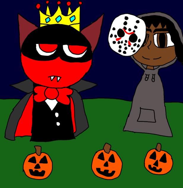 Mario ramizer and me at Halloween fanart