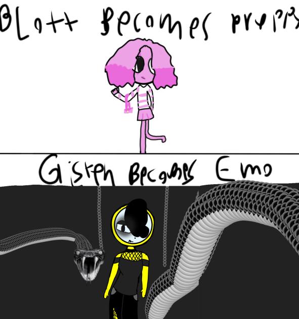 Blot becomes preppy, and Glisten is emo