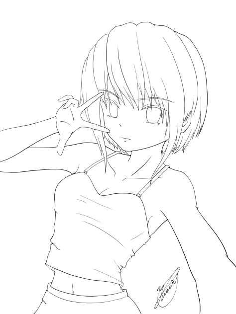 Selfie（線画）