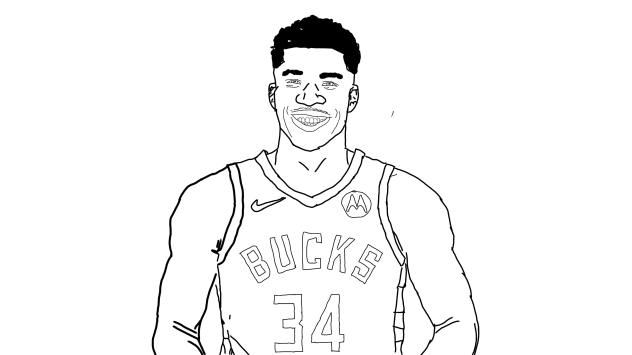 Giannis Antetokounmpo trace drawing