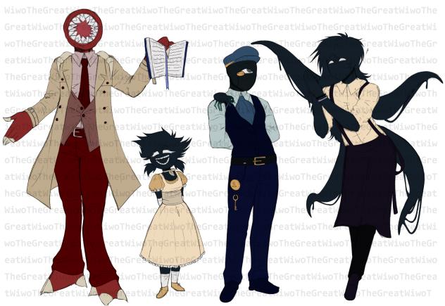 figure, Sally, Seek, Jeff, and Timothy