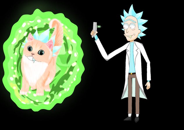 It's Kitty Rick and Regular Rick!
