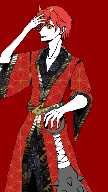 鬼 あるにあさん（誕生日絵）
