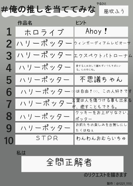 全問正解者には本気リク