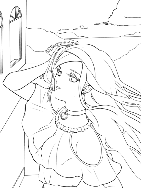 週末の落書き26 線画 リゾラバ