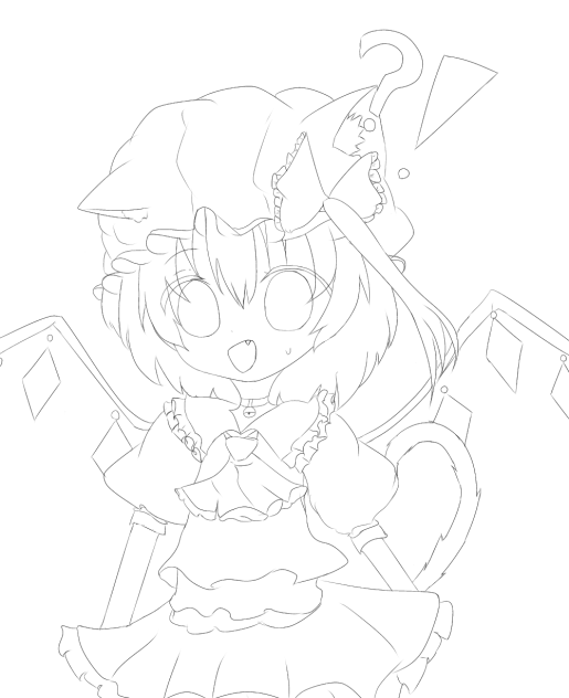 猫フラ塗り絵