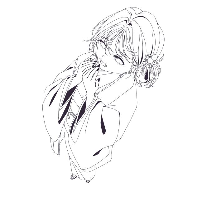 寒いね　塗り絵