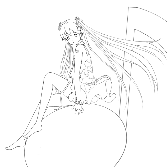 線画 初音ミク Tell your world