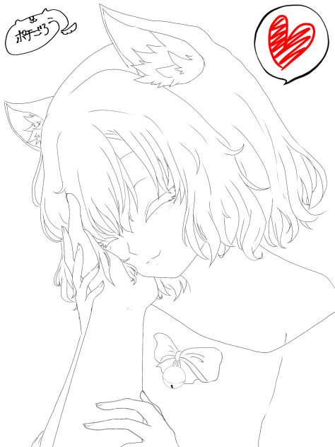 スリスリー　線画
