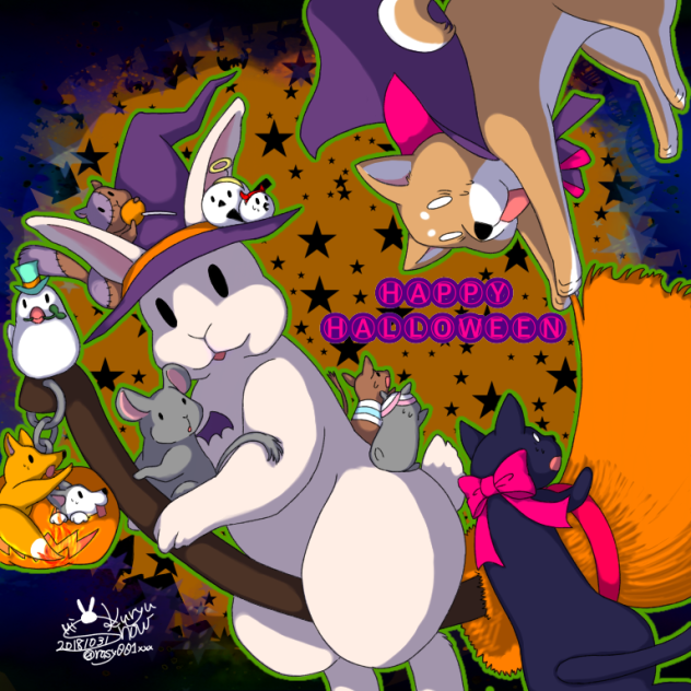 デジ絵0081：animal's halloween