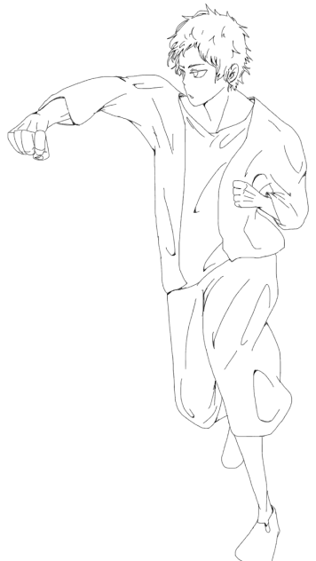 筋肉から描いてみた