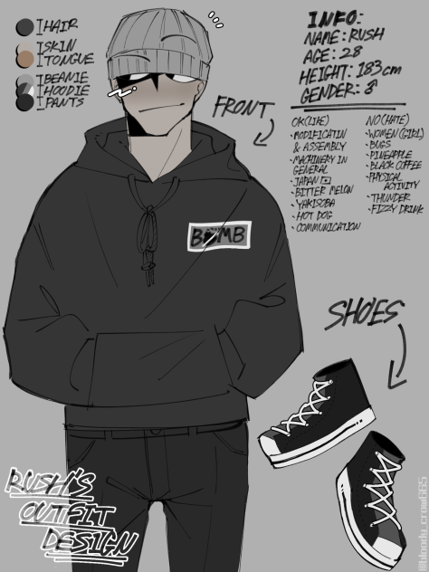 Rush's Outfit Design (FRONT)