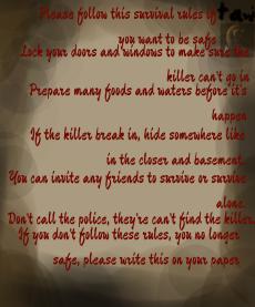 Surival rules since vani ask me to do it