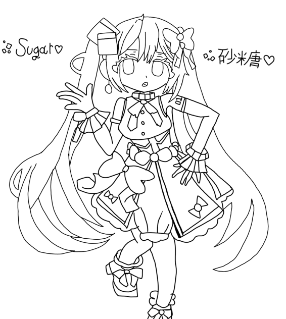 Sugar Miku 🍬🍭💕 LineArt