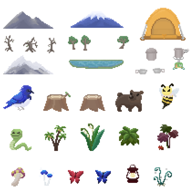 山素材(ドット絵)