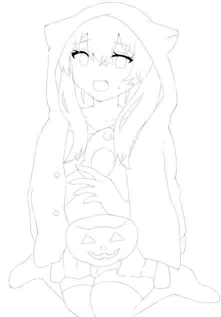 ハロウィン準備中！　線画