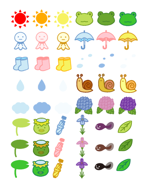 ファンシーレインスタンプ