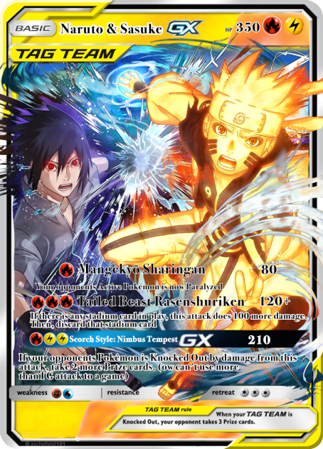 Naruto & Sasuke Pokémon Card