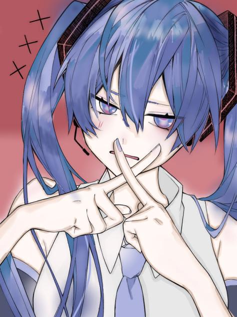 ミクちゃんの線画塗りました。